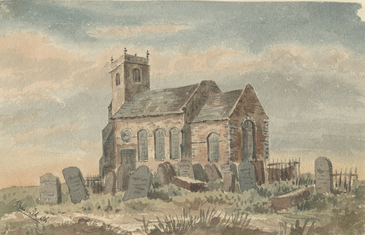 Igreja de Baswich: pintura em aquarela, nd [c 1850] de Unbekannt