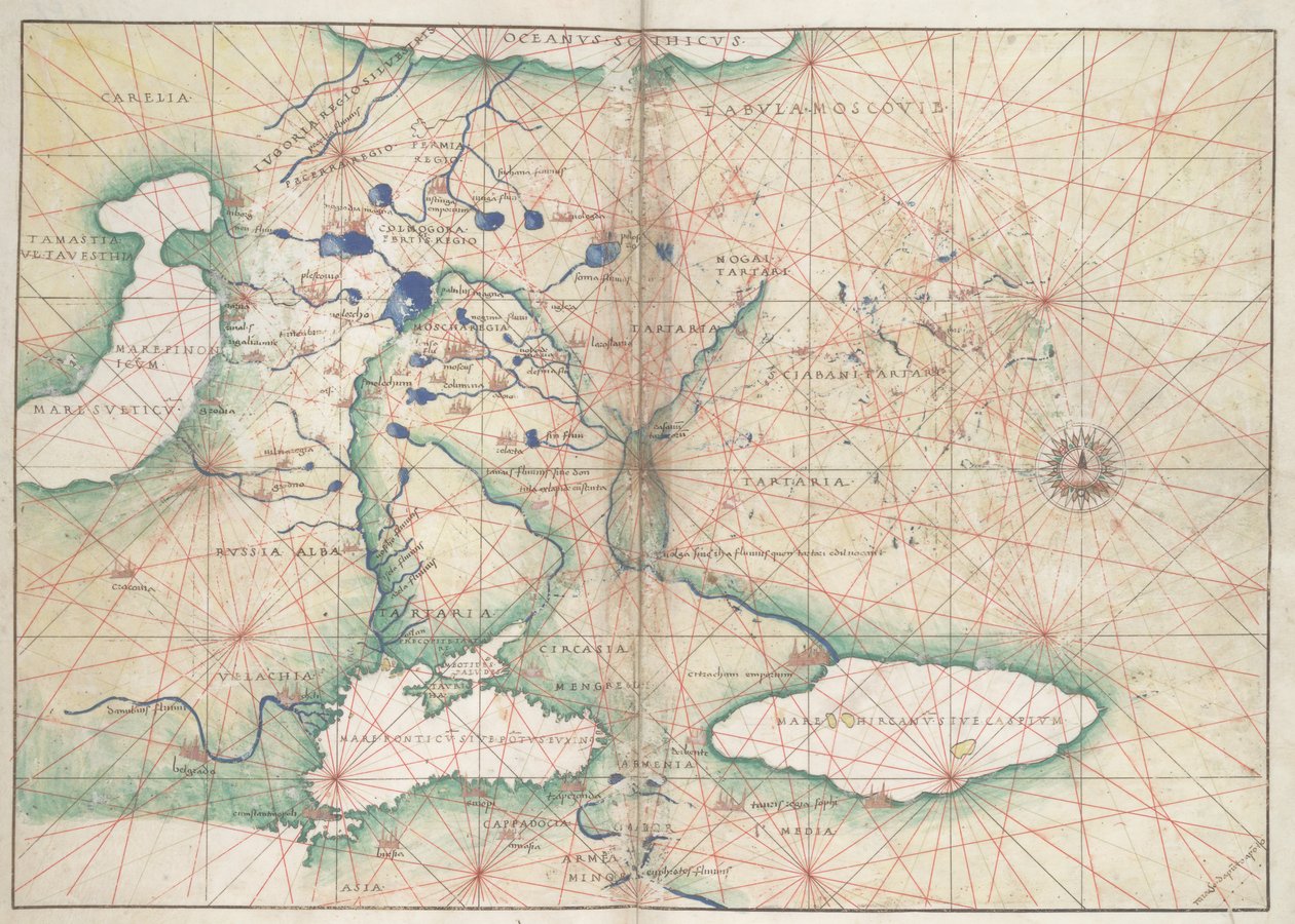 Battista Agnese, ATLAS PORTOLANO (Itália ca. 1550) 2 de Unbekannter Künstler