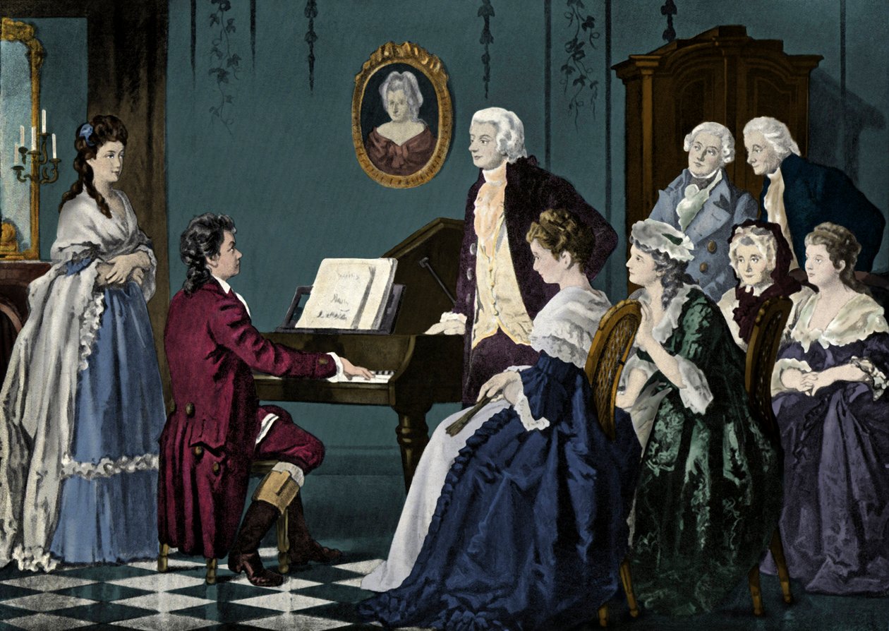 Beethoven a tocar no Wolfgang Amadeus Mozart 