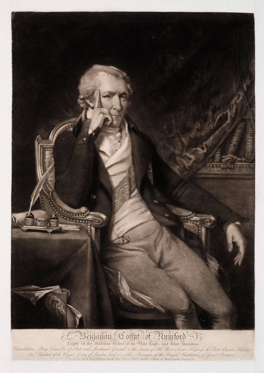 Benjamin Thompson, Conde Rumford, administrador americano, c 1810 de Unbekannt