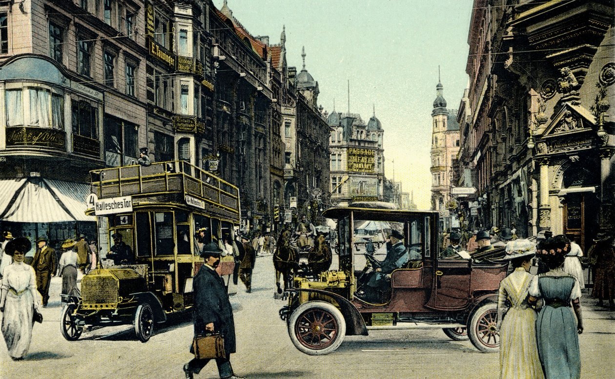 Cena de rua de Berlim, início do século XX (cartão postal) de Unbekannter Künstler