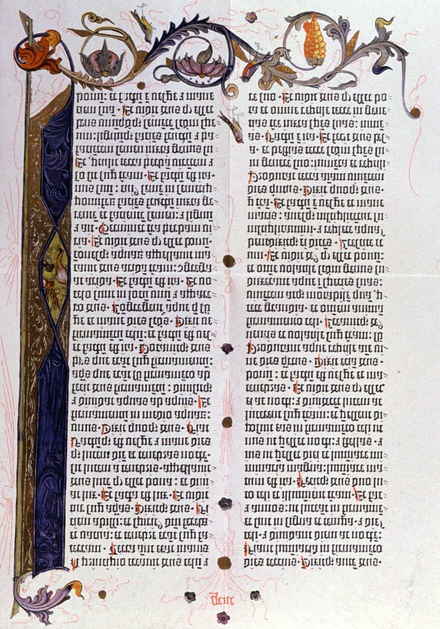 Página da Bíblia 36 linhas de Gutenberg, Mainz de Unbekannter Künstler