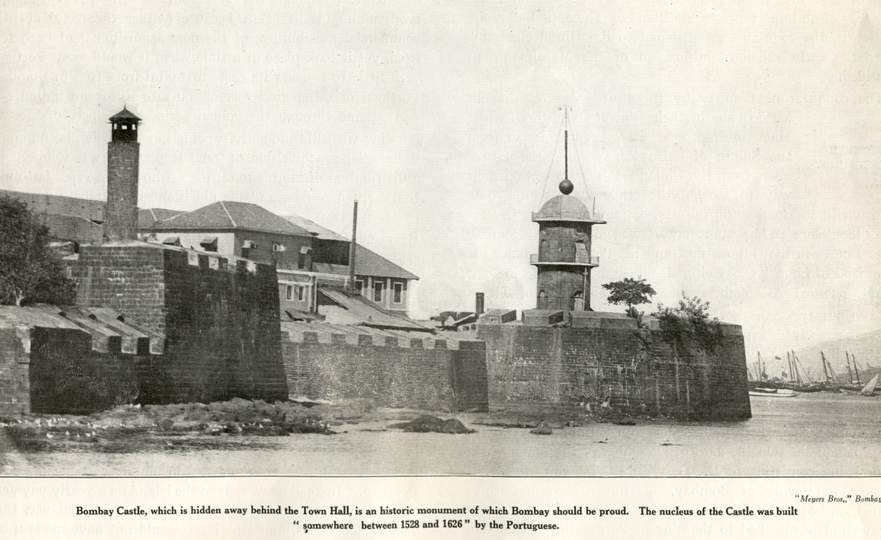 Monumento histórico do Castelo de Bombaim, c1900s (foto) de Unbekannter Künstler
