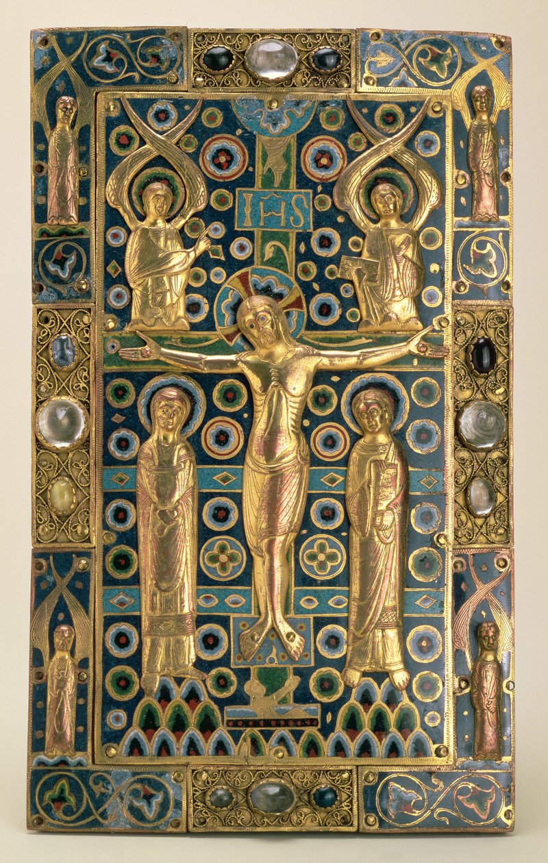 Capa do livro, Limoges, início do século 13 (madeira, cobre dourado e esmalte) de Unbekannt