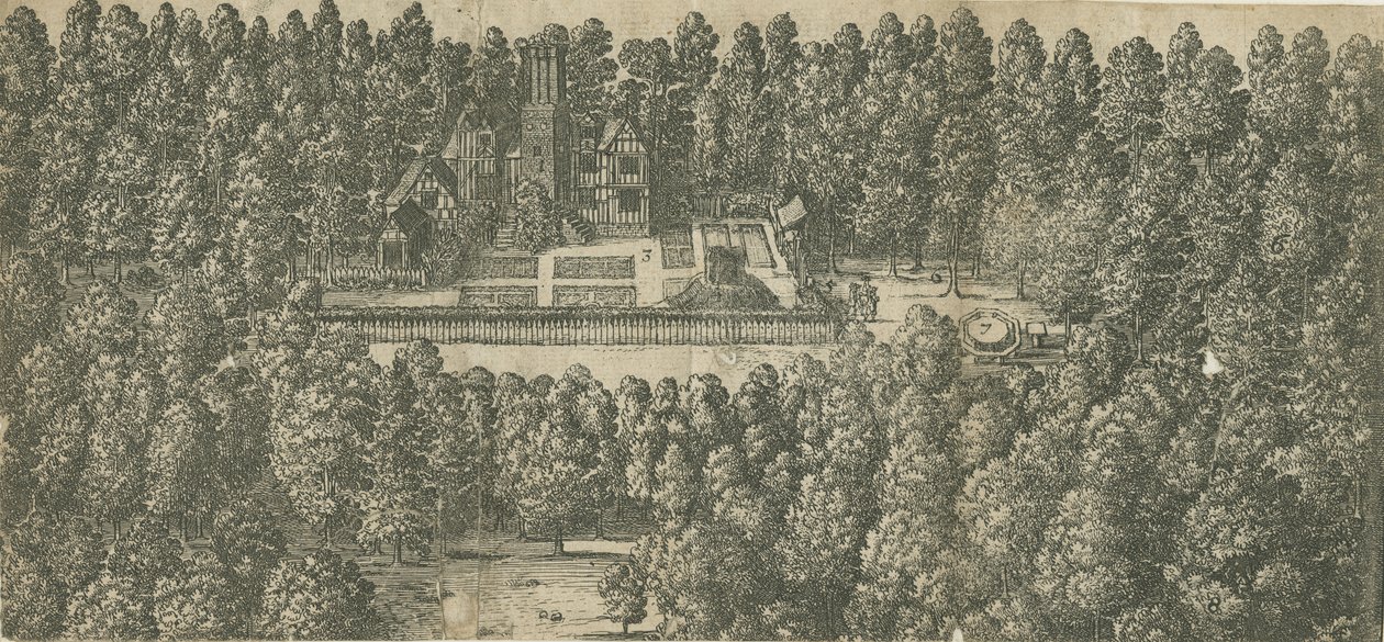 Casa de Boscobel: gravura, séc. XVII de Unbekannt