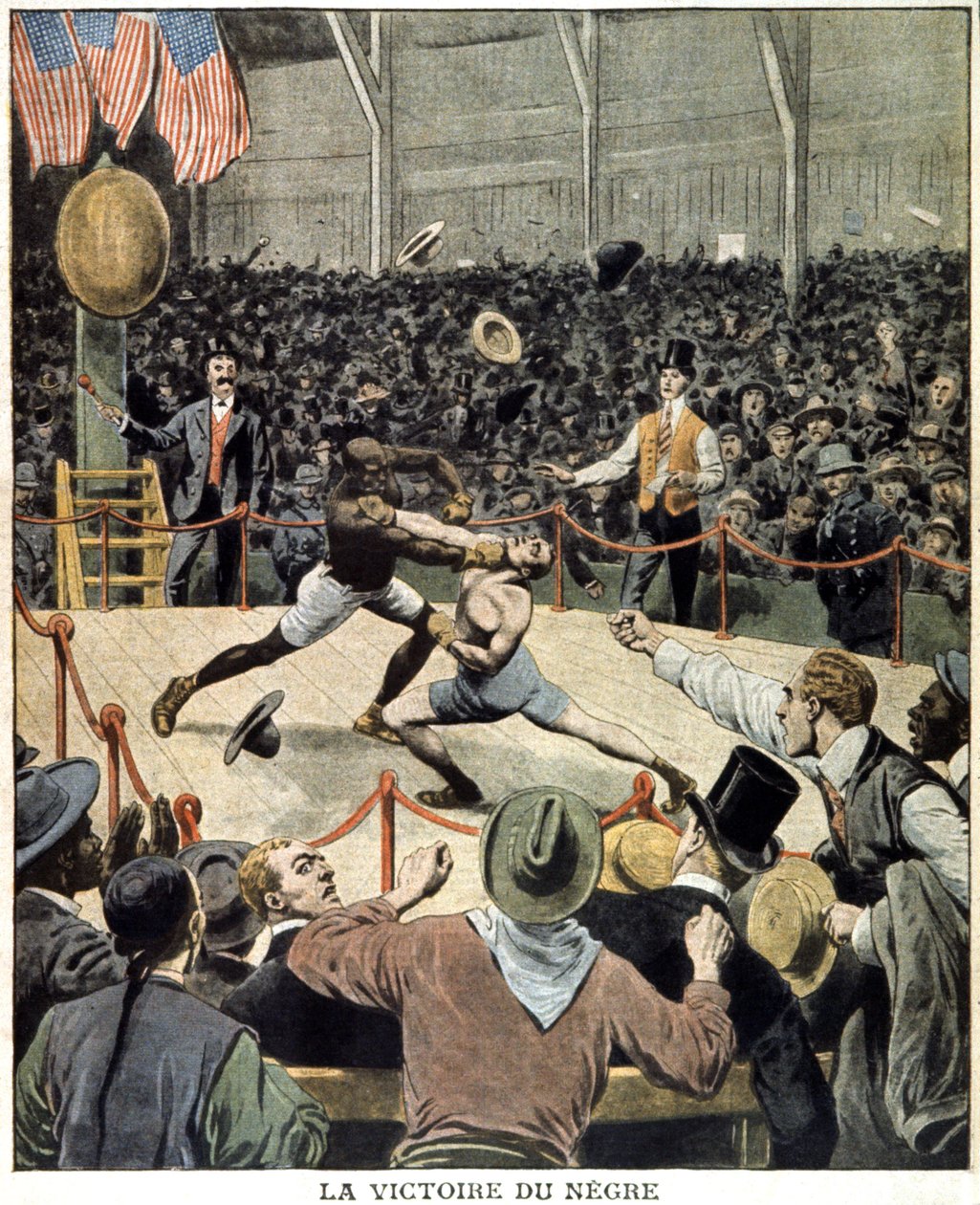 O pugilista Jack Johnson ganha o título mundial de Unbekannter Künstler