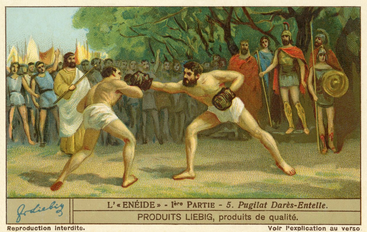 Combate de boxe no aniversário da morte do pai de Eneias de Unbekannter Künstler