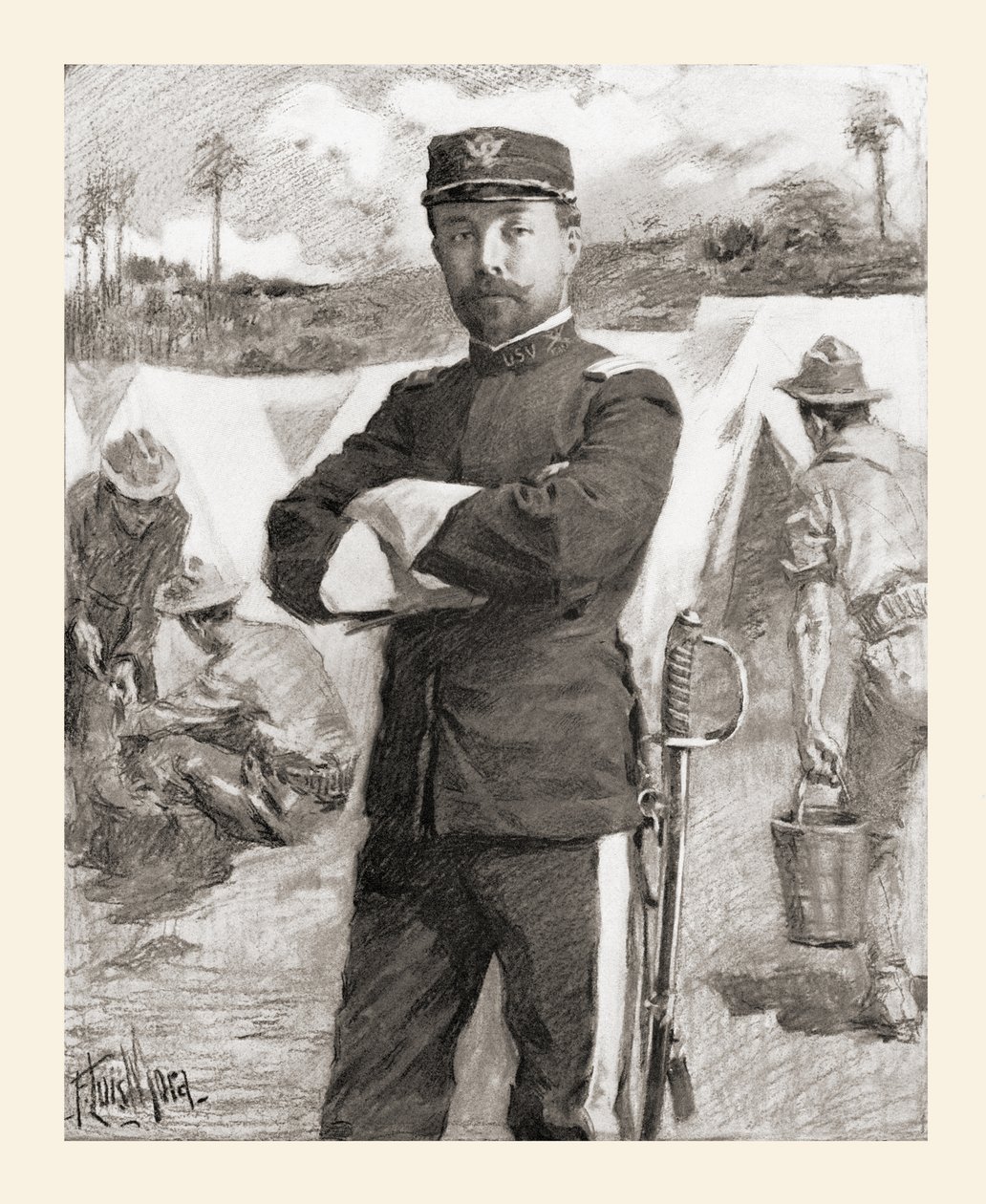 O Brigadeiro-General Frederick Funston dos Voluntários do 20º Kansas logo após a sua promoção por bravura Frederick N. Funston de Unbekannt