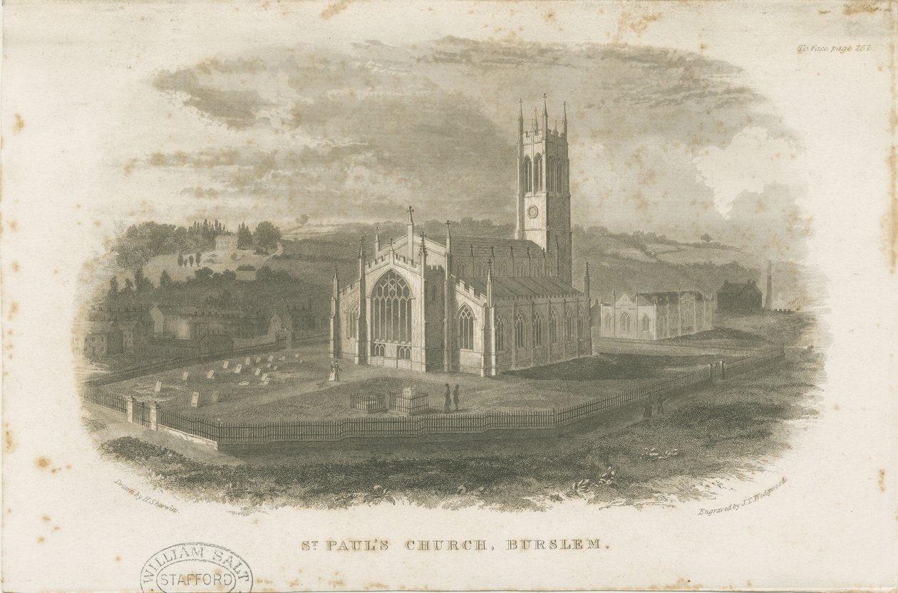 Burslem - Igreja de São Paulo: gravura em aço, nº [c 1830] de Unbekannt