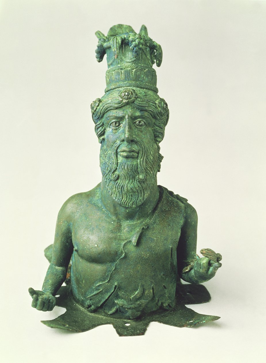 Busto de Dionísio-Sabázio, de Pompéia, final do século 2 a.C. (bronze) de Unbekannt