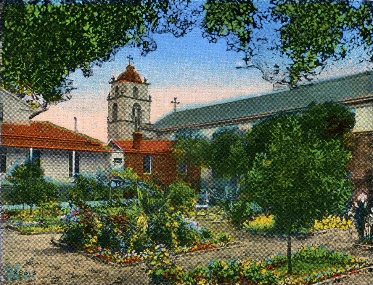 Califórnia: Missão San Buena Ventura e Jardim de Unbekannter Künstler