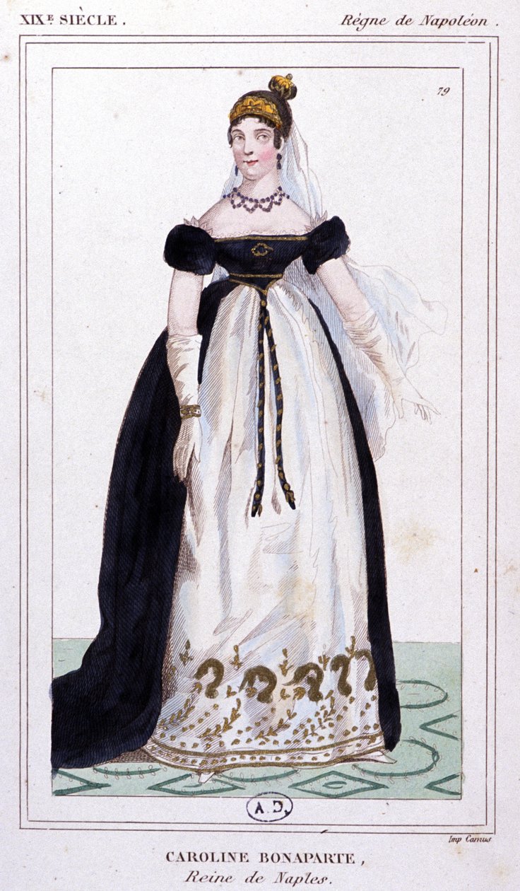 Caroline Bonaparte, c. 1810 (gravura) de Unbekannter Künstler