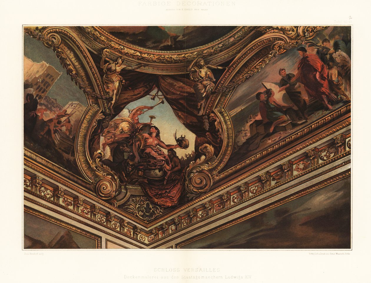 Pintura de tecto a partir do Palácio de Versalhes de Unbekannter Künstler
