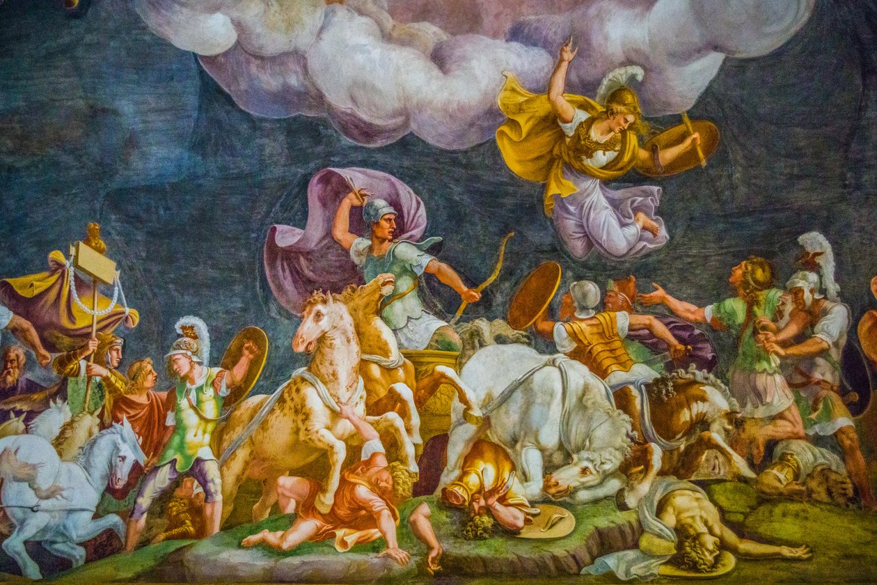 Pintura de tecto em Palazzo Duccale, Palácio Real, Castelo San Giorgio, Mântua, Lombardia, Itália, Europa (foto) de Unbekannter Künstler