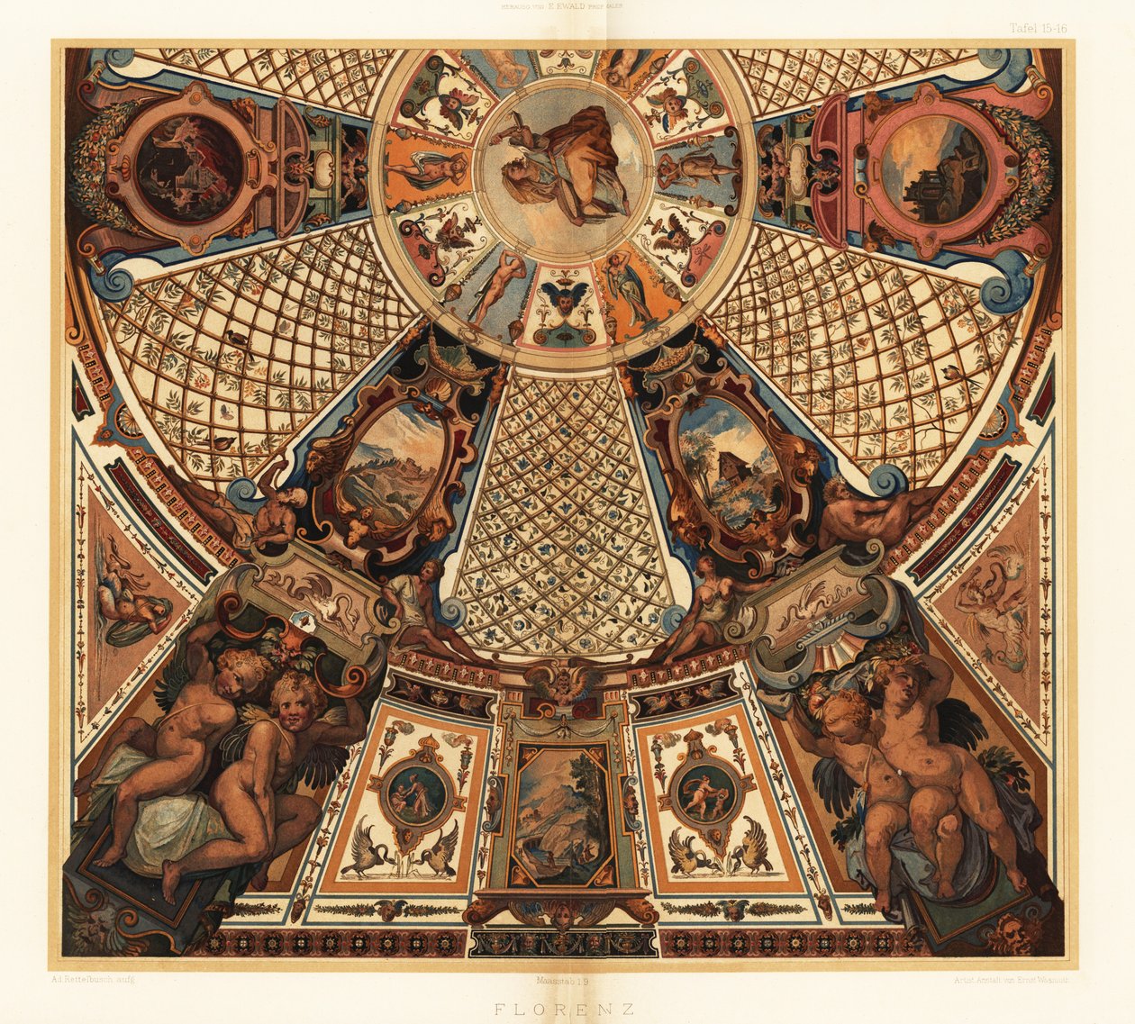 Pintura de tecto na Galeria Uffizi, Florença de Unbekannter Künstler