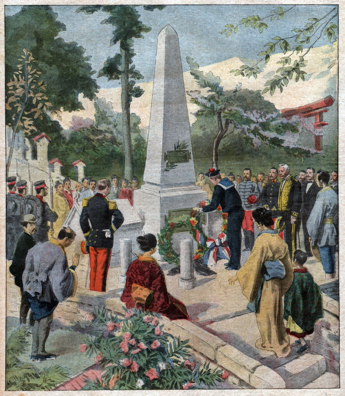 Cerimónia para os mortos, Japão. Memorial no Japão. de Nicolas Liez