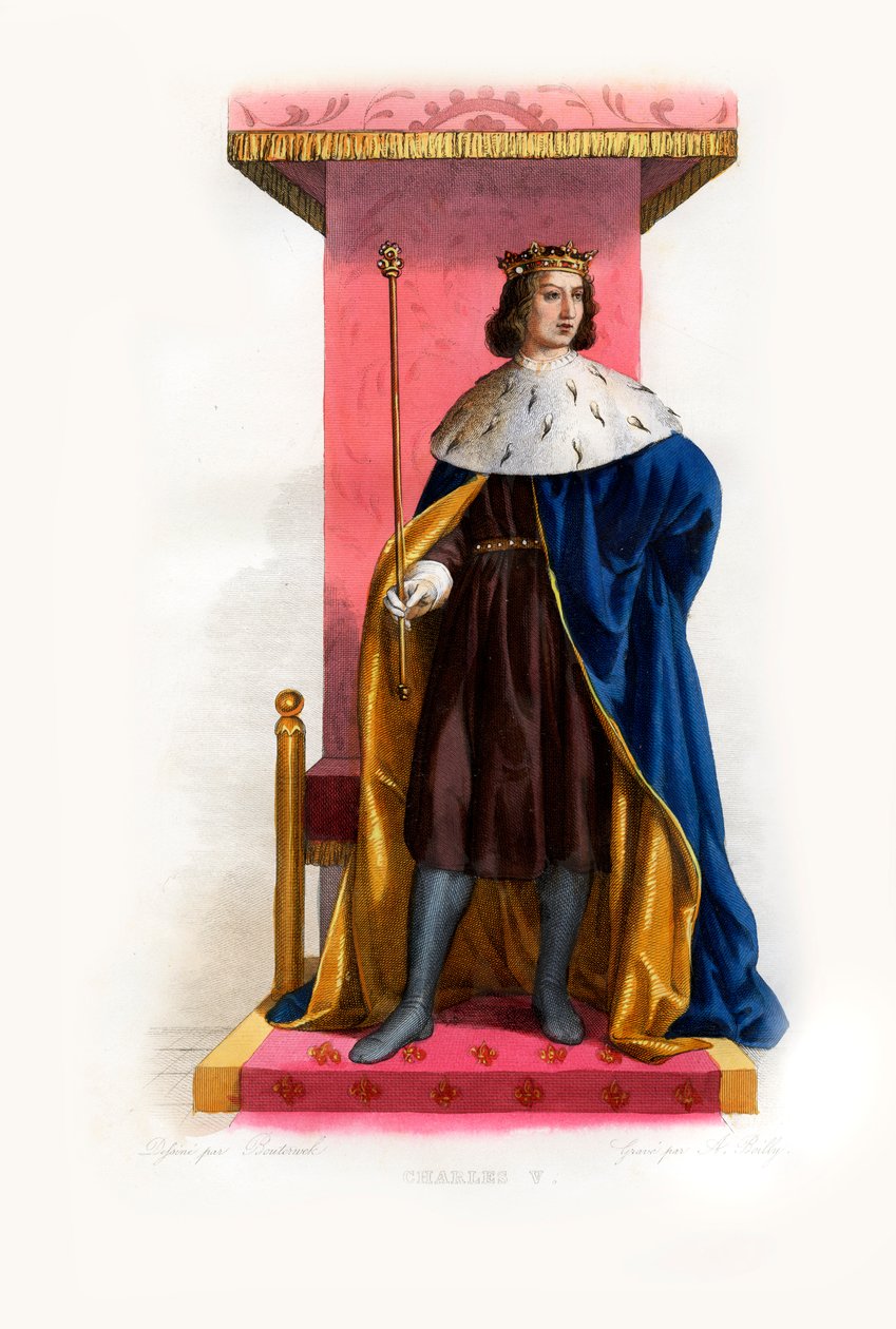 Charles V da França chamado Wise, c.1844 (gravura) de Lancelot Volders