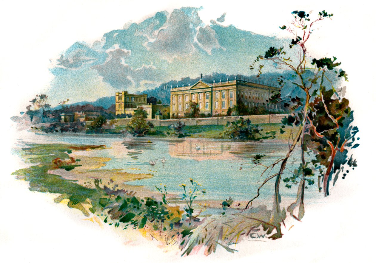 Chatsworth do Derwent de Unbekannter Künstler