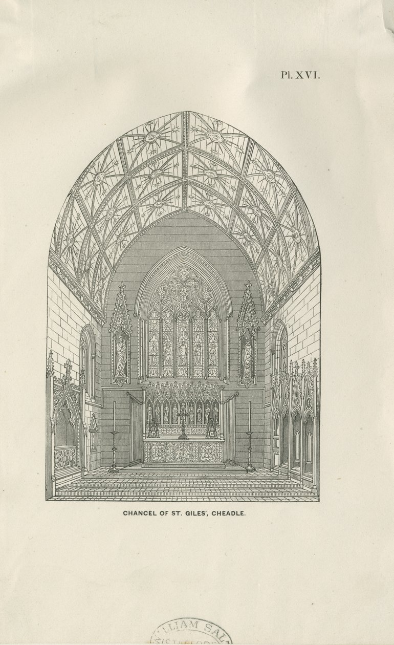 Igreja Cheadle - St. Giles ": xilogravura, séc. XIX de Unbekannt
