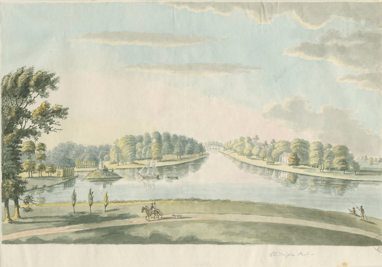 Chillington Park - Piscina: pintura a óleo, nd [c 1820] de Unbekannt