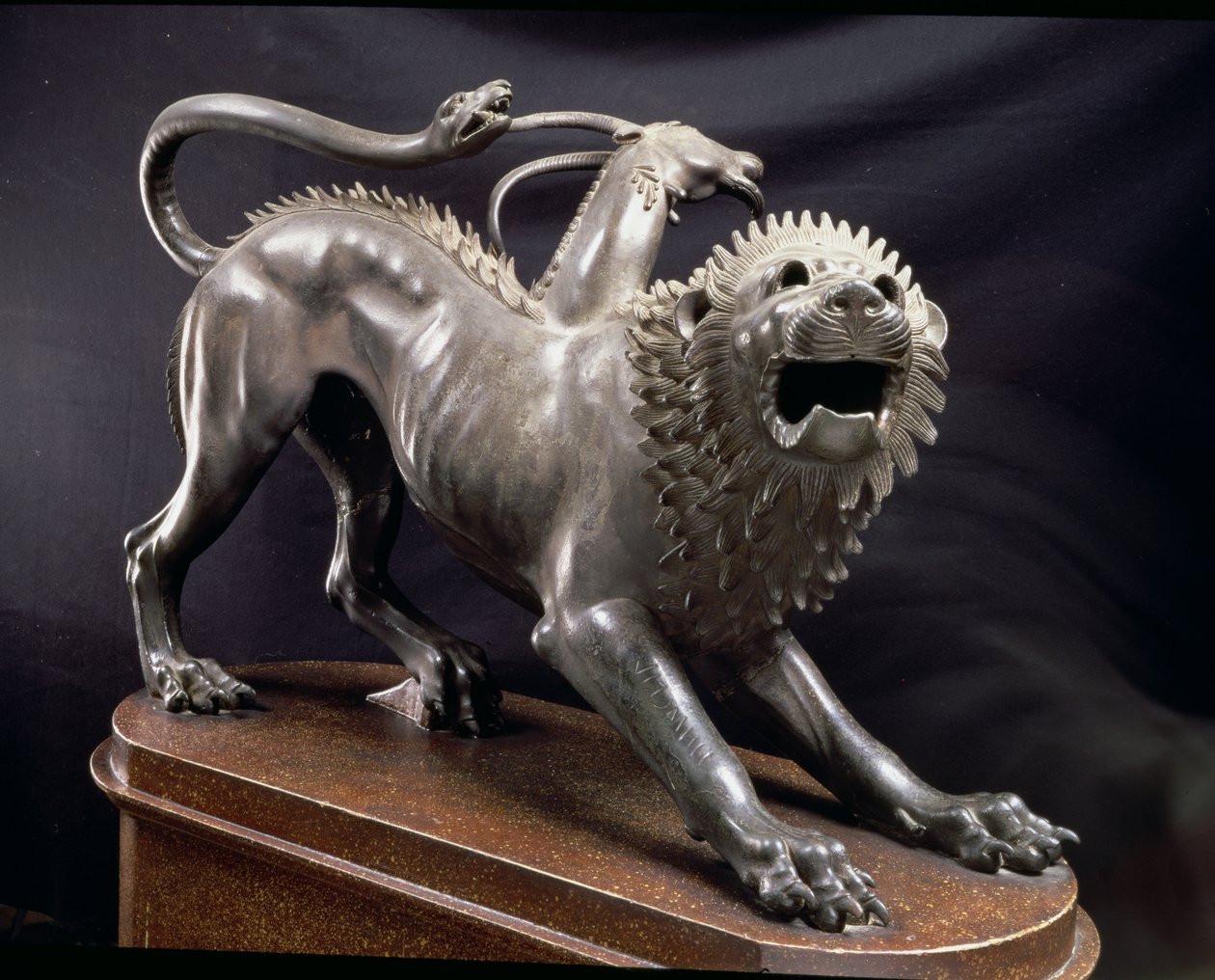 Quimera de Arezzo ou a Quimera ferida por Bellerophon, Etrusco, 380-360 AC (bronze) de Unbekannt