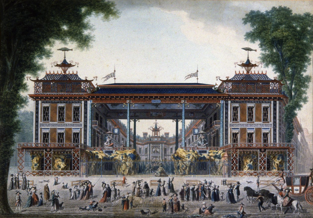 Banho chinês em Paris, finais do século XVIII (gravura) de Unbekannter Künstler