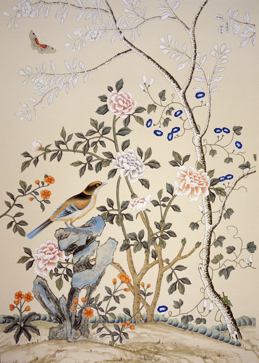 Papel de parede Chinoiserie, Marble Hill House, Twickenham, Richmond, Middlesex, Reino Unido de Unbekannter Künstler