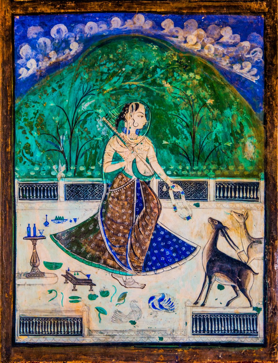 Pátio Chittra Shala com pinturas finas virtuosas, Taragarh Fort, Bundi, Bundi, Rajasthan, Índia, Ásia (foto) de Unbekannter Künstler