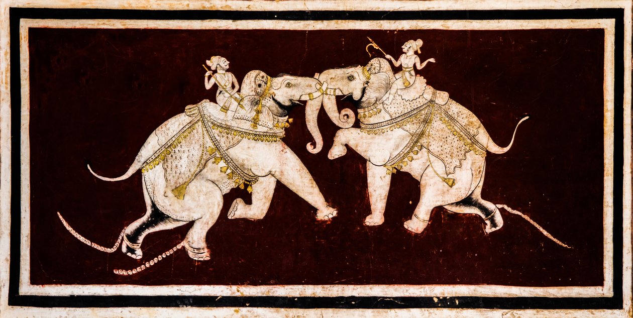 Pátio Chittra Shala com pinturas finas virtuosas, Taragarh Fort, Bundi, Bundi, Rajasthan, Índia, Ásia (foto) de Unbekannter Künstler
