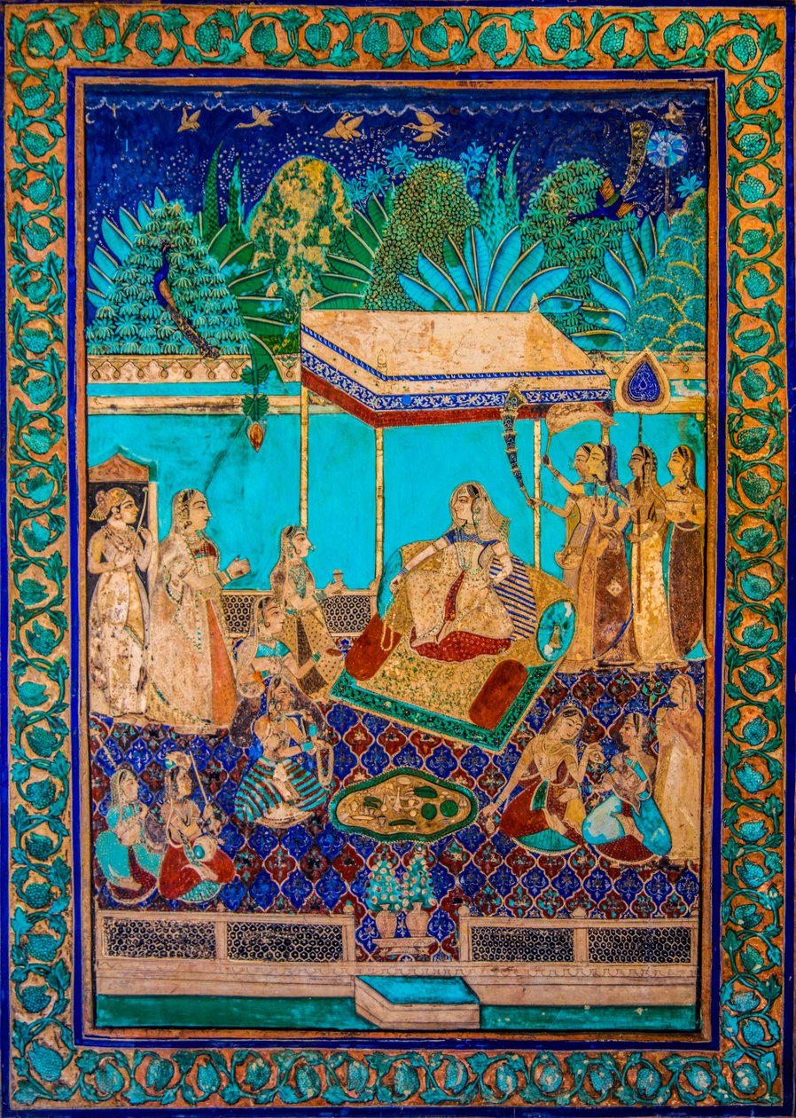Pátio Chittra Shala com pinturas finas virtuosas, Taragarh Fort, Bundi, Bundi, Rajasthan, Índia, Ásia (foto) de Unbekannter Künstler