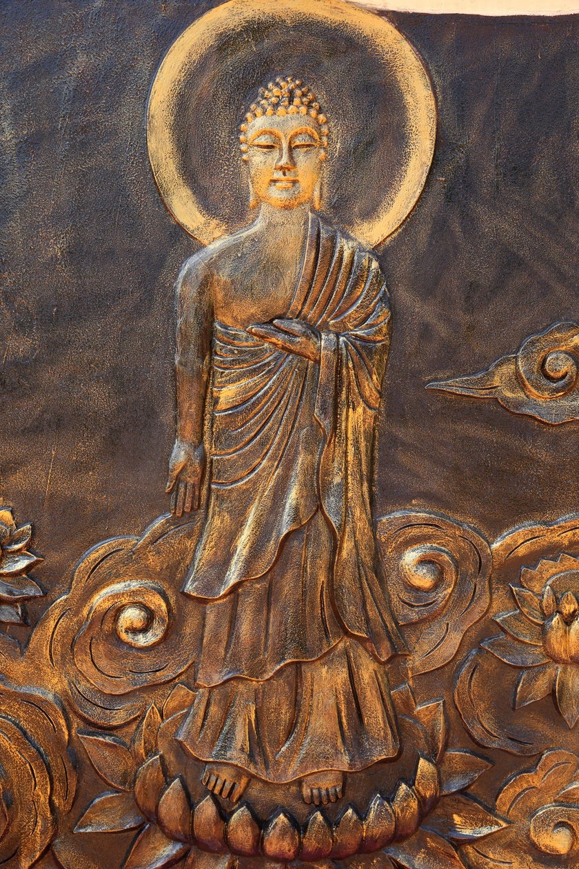 Chua Thien Lam Go pagode budista. Shakyamuni Buddha. Varada mudra : gesto de caridade. Thay Ninh. Vietnam de Unbekannt