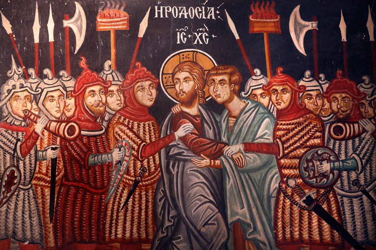 Igreja do Arcanjo Miguel. Fresco. Jesus Cristo preso, 20150510, Pedoulas, Chipre de Unbekannt