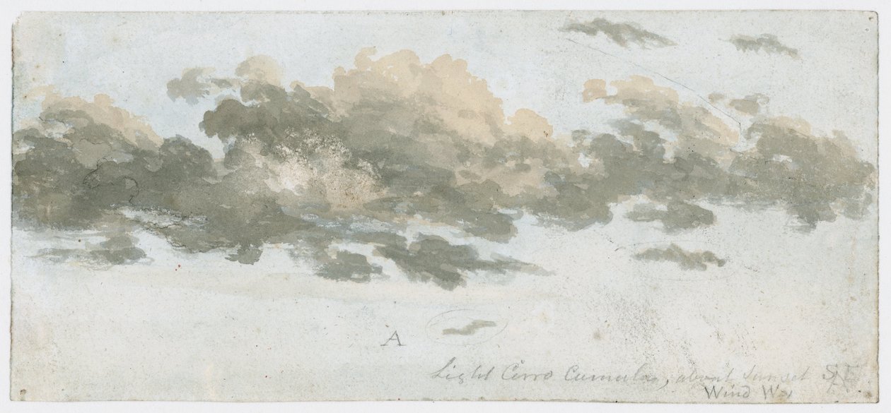 Cirrocumulus, estudo de nuvens, c 1803-1811 de Unbekannter Künstler