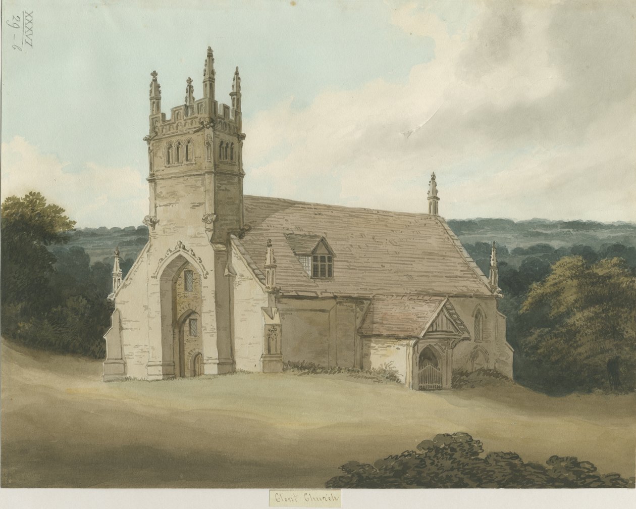 Clento - Capela de São Kenelm: pintura a aquarela, sd [c 1820] de Unbekannt