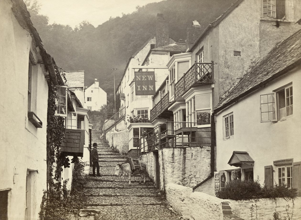 Clovelly, Torridge, Devon, Reino Unido (foto a p/b) de Unbekannter Künstler
