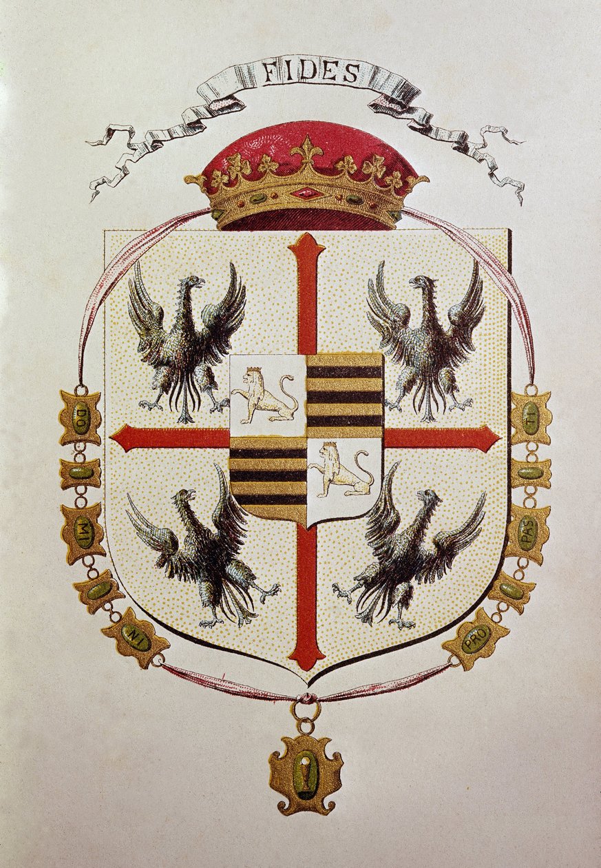 Brasão de armas da família Gonzaga (gravura) de Unbekannter Künstler