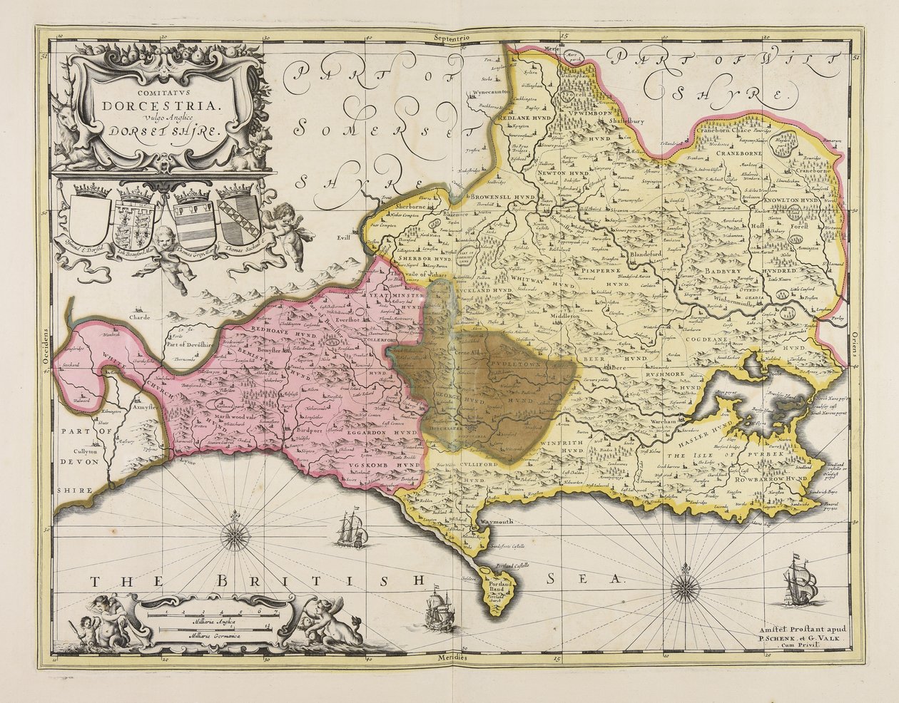 Comitatus Dorcestria vulgo anglice Dorset Shire de Unbekannter Künstler