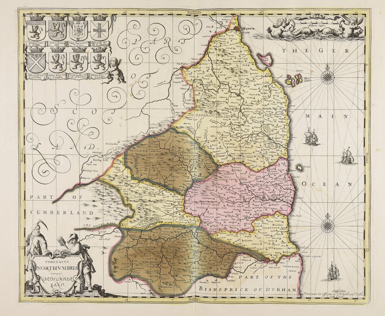 Comitatus Northumbria vernacule Northumberland de Unbekannter Künstler