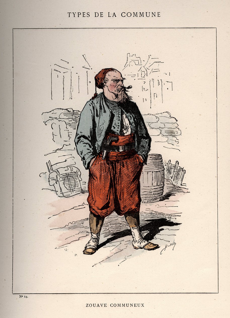 Paris Commune: traje de ZOUAVE COMMUNIEUX (14) em "Les Communeux de Unbekannt