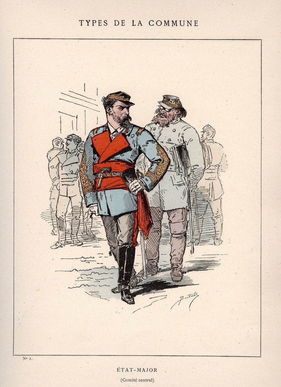 Comuna de Paris: traje de STATE-MAJOR (major estadual) em “” Les Communeux de Unbekannter Künstler