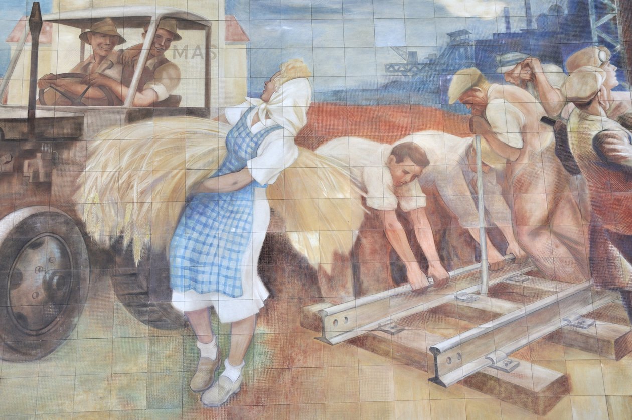 Mosaico comunista de Max Lingner, Berlim, Alemanha de Unbekannt