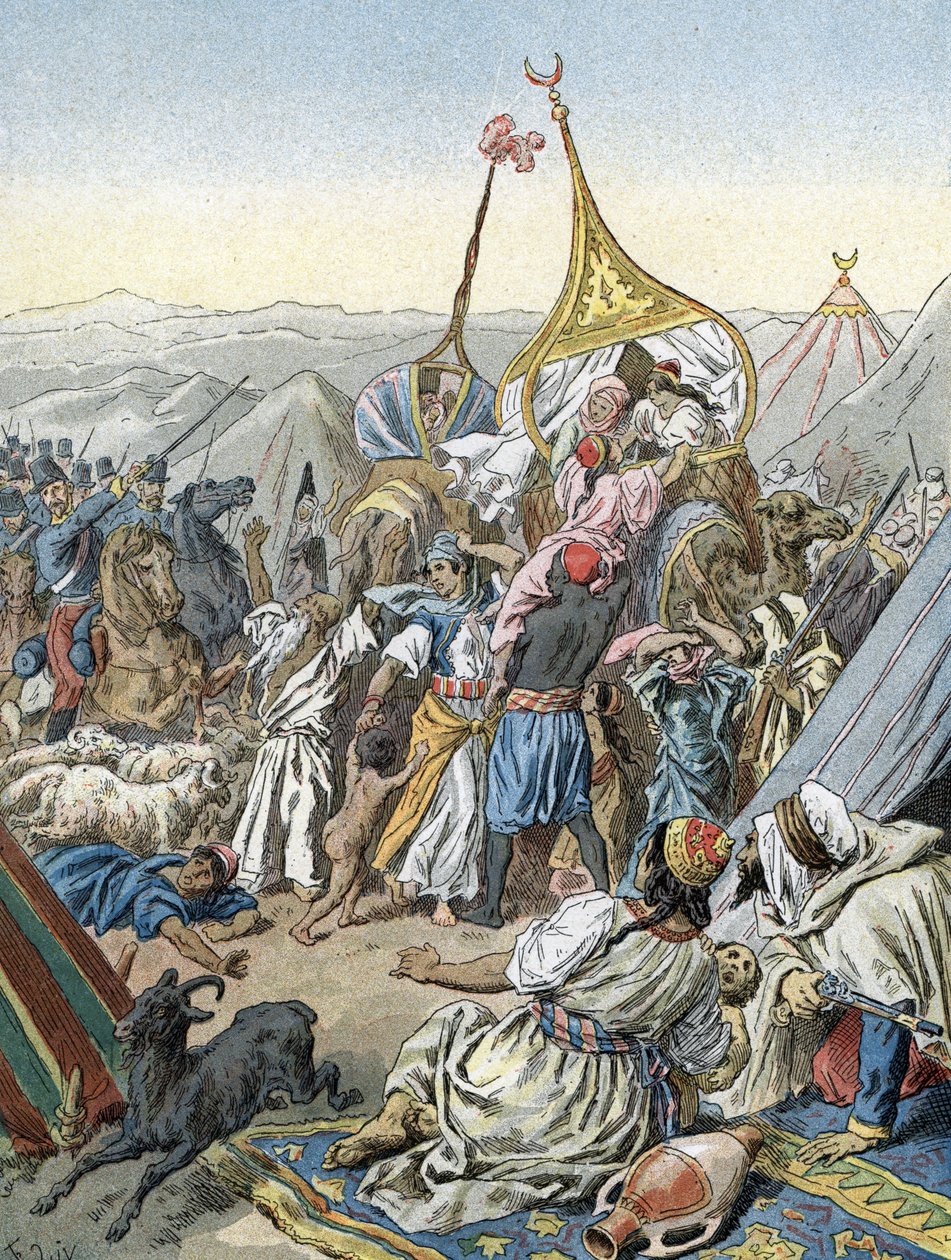 Conquista da Argélia pela França: Captura da Smalah de Abd-el-Kader em Taguin pelo Duque de Aumale (1843) de Unbekannter Künstler
