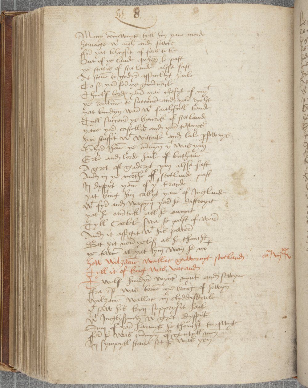 Cópia da Crónica Andrew de Wyntoun, Fol 319 verso, c.1550 (tinta sobre papel) de Unbekannt