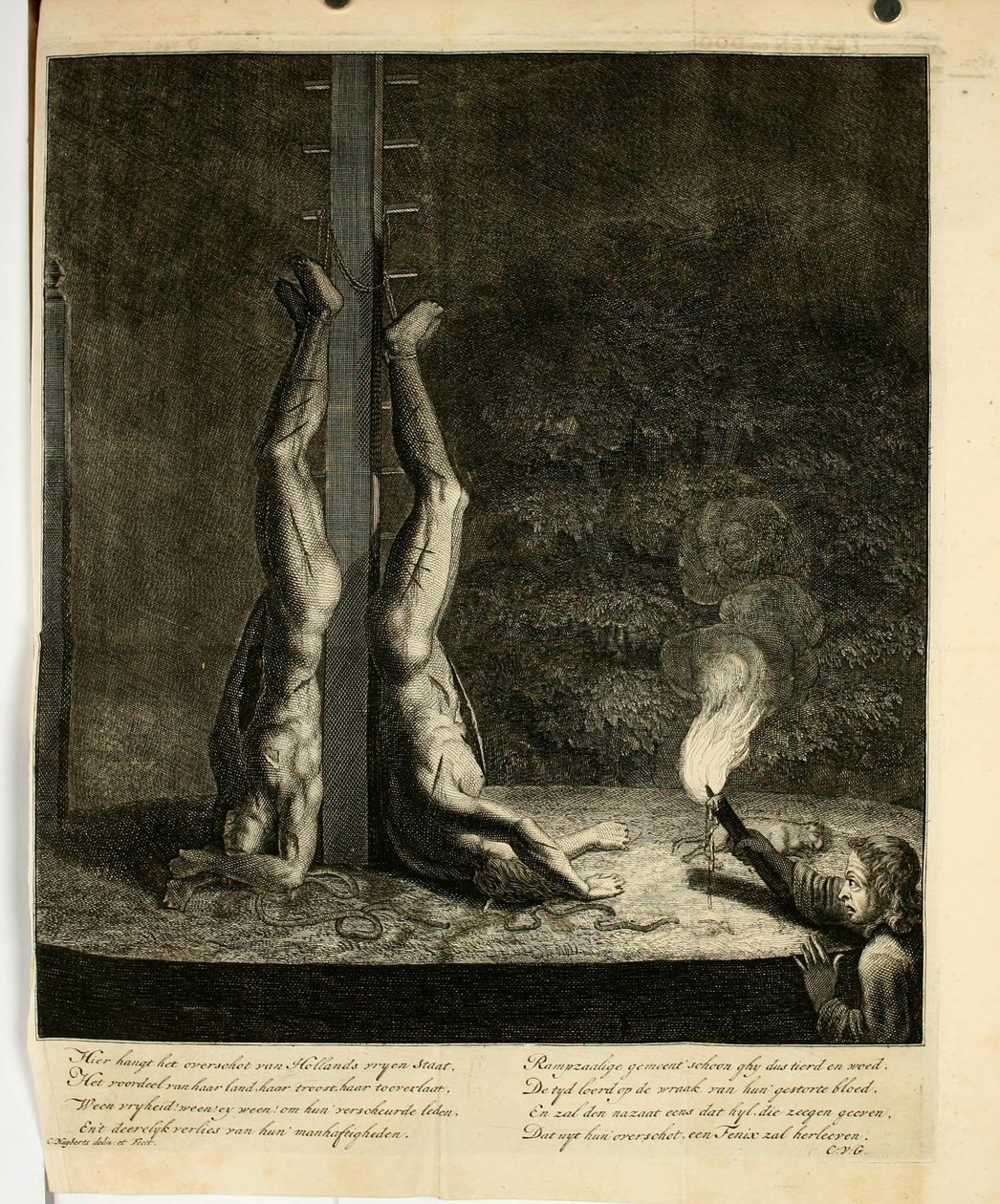 Cornelis Huyberts - Irmãos De Witt no Groene Zoodje em Haia (noite) endoodderdoorlugtig00hoev 0752 de Unbekannter Künstler