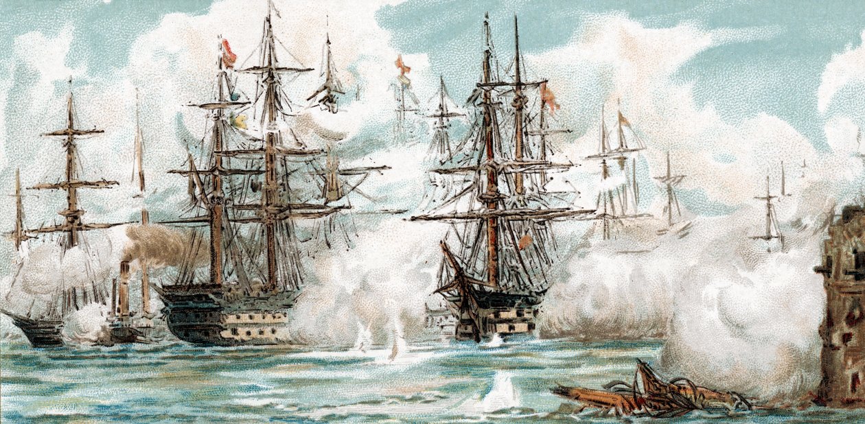 Guerra da Crimeia - Bombardeamento de Sebastopol de Unbekannter Künstler