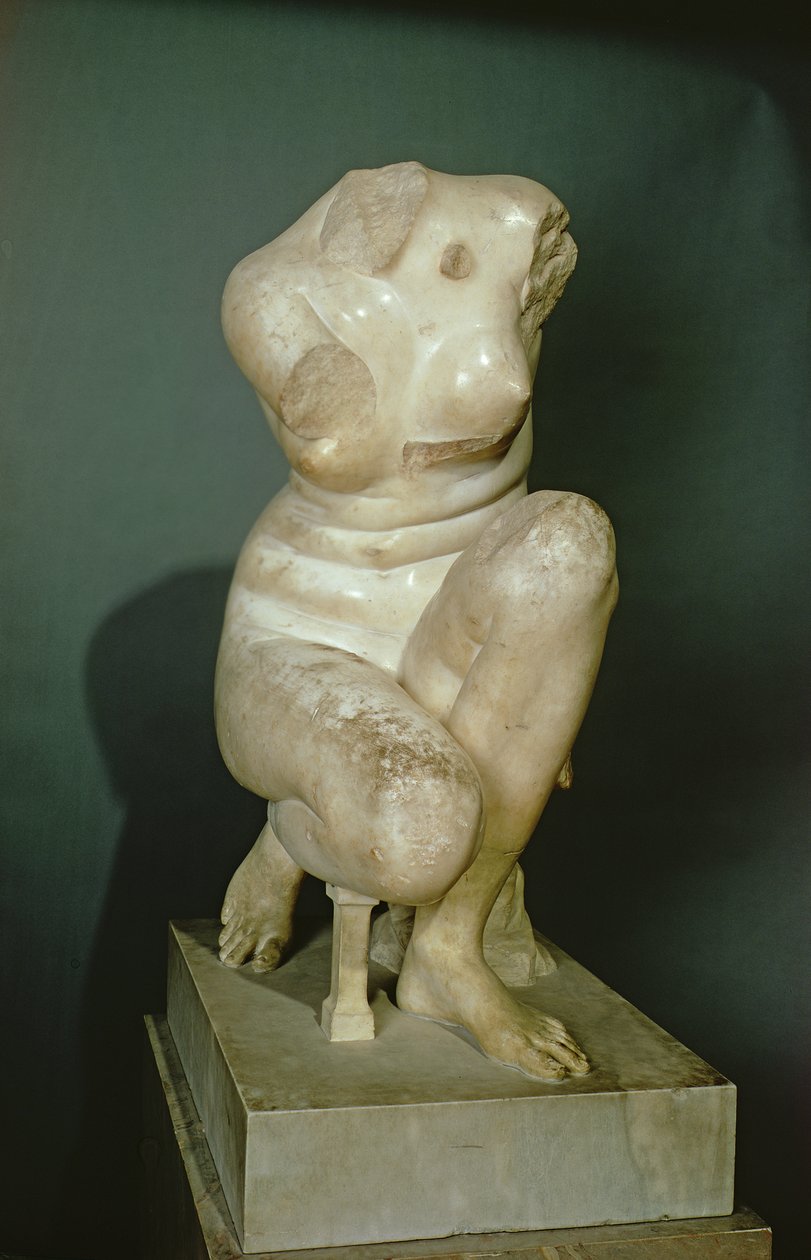 Afrodite agachada, cópia romana do bronze grego original de finais do século III a.C. (mármore) de Unbekannt