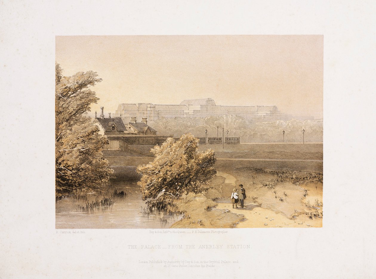 Palácio de Cristal, Pós-grande Exposição O Palácio de Cristal da Estação de Anerley, c 1855 de Unbekannt