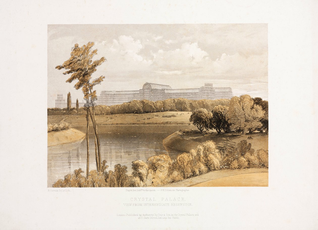Palácio de Cristal, Pós-grande Exposição O Palácio de Cristal do Reservatório Intermediário, c 1855 de Unbekannt
