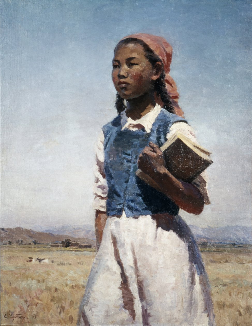 Pintura da Filha da Kirghizia Soviética de 1948, de Semyon Chuikov, Realismo Socialista. de Unbekannt