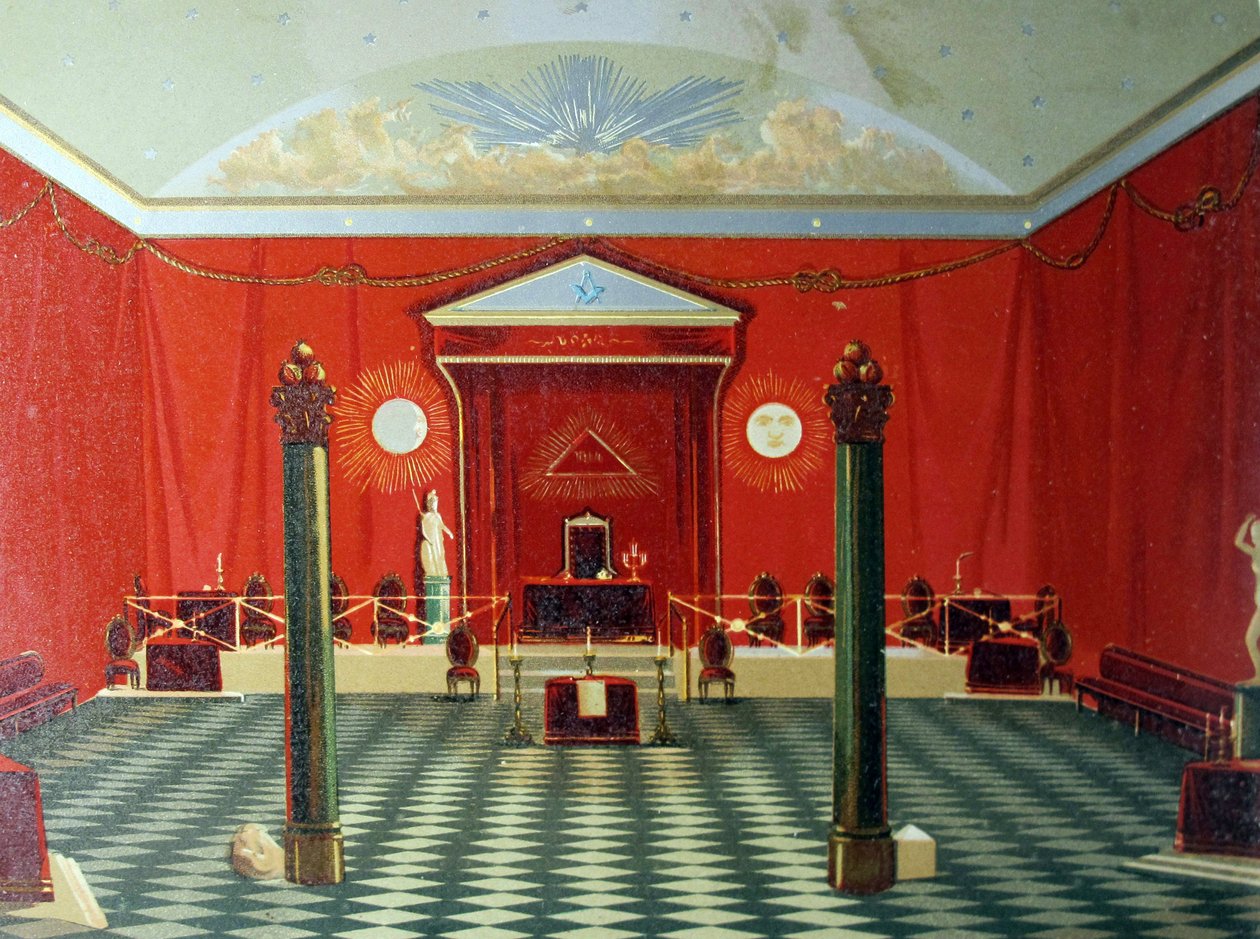 Decoração de um templo maçónico. Primeira classe de Unbekannter Künstler